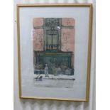 Three Richard Beer Signed Limited Edition Coloured Engravings = Cafe Turbot, Palace Royal and