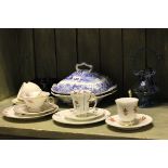 Two 'Sorau' Continental Porcelain Trios plus a Cup and Saucer, Pair of Early 20th century Chippenham