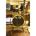 A Brass and Wrought Iron Arts and Crafts Gong