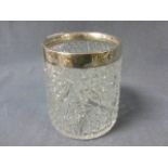 A Silver Rimmed Glass Bon Bon Jar