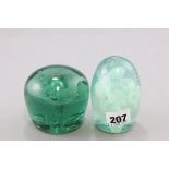 Two Victorian Glass Dump Paperweights