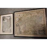 An Antique Hand Coloured Engraving of a Map of Germany plus a Smaller Map of North Wales