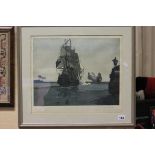 A Geoffry S Garnier Framed and Glazed Etching 'The End of the Chase', signed to margin