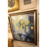 A Large Framed Print Still Life signed Garteiger