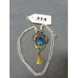 A Silver and Enamel Set Art Nouveau style Necklace