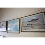 Three Framed and Glazed Robert Taylor Prints - Moral Support signed by Peter Townsend, Spitfire