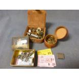 Three Boxes containing Silver, Gold Plated Cufflinks etc