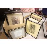 A Collection of Black Framed Engravings and Prints