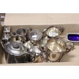 Two Silver Plated Cruet Sets, Victorian Silver Plated One Pint Mug and Half Pint Mug plus other