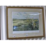 A Lionel Edwards signed Print 'Hunting Counties' with blind stamp