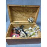 An Oak Jewellery Box and Quantity of Mainly Costume Jewellery