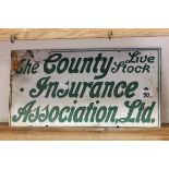 A Vintage Enamel Sign 'The Country Live Stick Insurance Association Ltd'