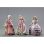 Three Royal Doulton Figurines: Rose HN2123, Tinkle Bell HN1677 and Babie HN2121