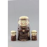 Large Weiss Friar Biscuit Jar plus matching Friar Chucky Salt and Pepper