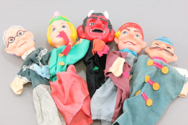 Five Various Punch and Judy Puppets