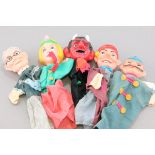 Five Various Punch and Judy Puppets