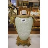 A Gilt and Ceramic Table Lamp Base