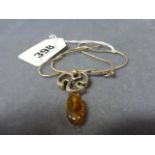 A Silver and Amber Necklace