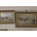 Elliott, Newquay -  Late 19th century Watercolour of Rowing Boat by Seashore together with an