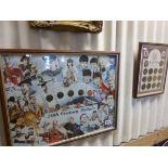 A Framed and Glazed 20th century Britain Stamps and Coins Display plus Framed and Glazed Royal