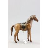 Vintage Leather Horse with bridle and saddle