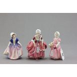 Three Royal Doulton Figurines - Tinkle Bell HN1877, Goody Two Shoes HN2037 and Dinky Dp HN1678