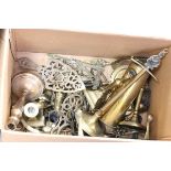 Good Group of Brass including 19th century Trivets, Trench Art, Candlesticks, etc