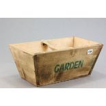 Pine Trug marked 'Garden' to two sides