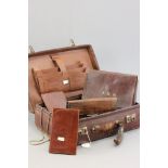 A Leather Attaché Case, Snakeskin Handbag plus Three Leather Wallets