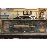 Large Framed and Glazed Diorama  of Titanic with related items, 42" length