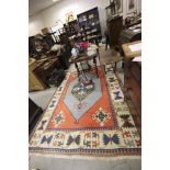 Large Woollen Rug with Geometric Design