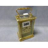 A French Gilt Brass Carriage Clock