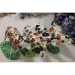 Four Antique Cow Creamers, all a/f