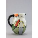 A Lorna Bailey Jug, Bridge and Stream Pattern