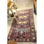 Iranian Hamadan Blue Ground Rug, 912cm x 117cm