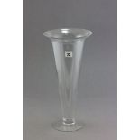 Tall Glass Trumpet Shaped Vase