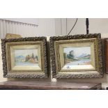 A Pair of Gilt Framed Victorian Watercolours