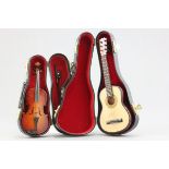 Two Cased Miniature Instruments - musical guitar and Violin