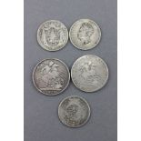 Five Georgian silver Coins