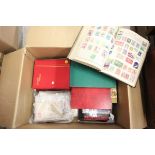 Ten stamp albums and a stock book of world hinged mint & used plus a quantity of world KW on & off