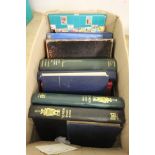 Box of new & used stamp albums and stock books (16)