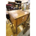 Oak Sewing Table and a Quantity of Sewing Patterns