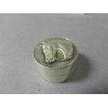 Silver Pill Box with horse design