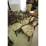 Set of Four Victorian Balloon Back Dining Chairs