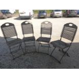 Four Wooden Slatted Folding Garden Chairs