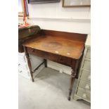 19th century Mahogany Inlaid Side Table with Gallery Back
