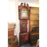 19th century Mahogany Longcase Clock with painted face marked W. Buxton, Bishop Auckland