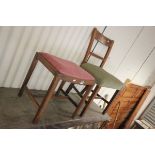 Mahogany Inlaid Dining Chair, Oak Stool, Painted Standard Lamp and an Oak Standard Lamp (no