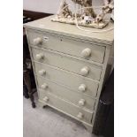 A Vintage Painted Five Drawer Chest