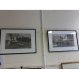 A Pair of Framed and Glazed Pictures of Steam Trains in Pencil and Charcoal, signed
